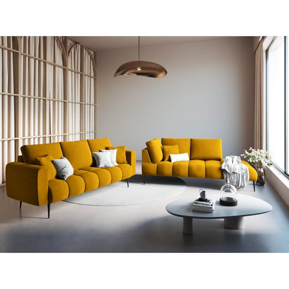 Żółta sofa z aksamitnym obiciem Interieurs 86 Octave | Bonami