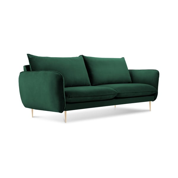 Butelkowozielona aksamitna sofa Cosmopolitan Design Florence, 160 cm