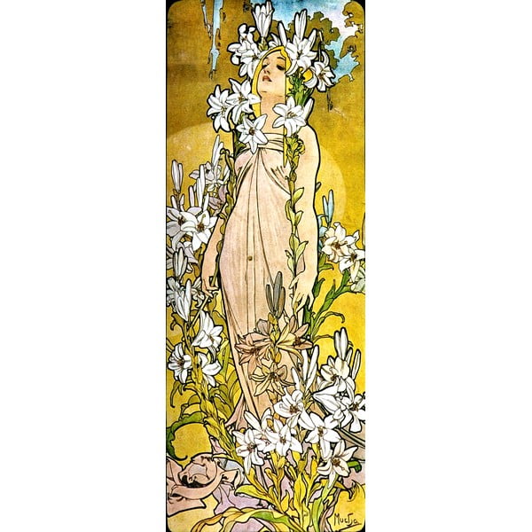 Reprodukcja obrazu Alfonsa Muchy – The Flowers Lily, 30x80 cm