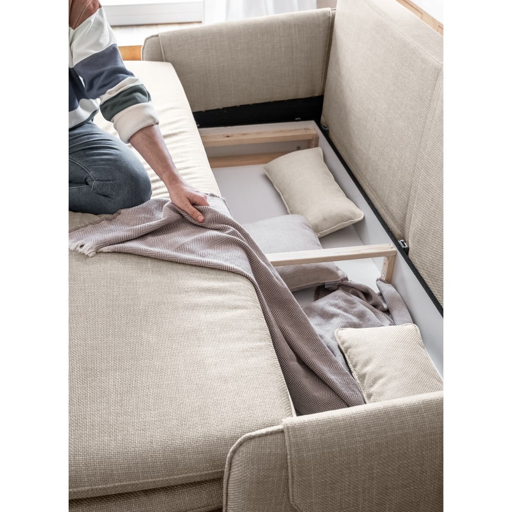 Beżowa rozkładana sofa 207 cm Simon – Miuform