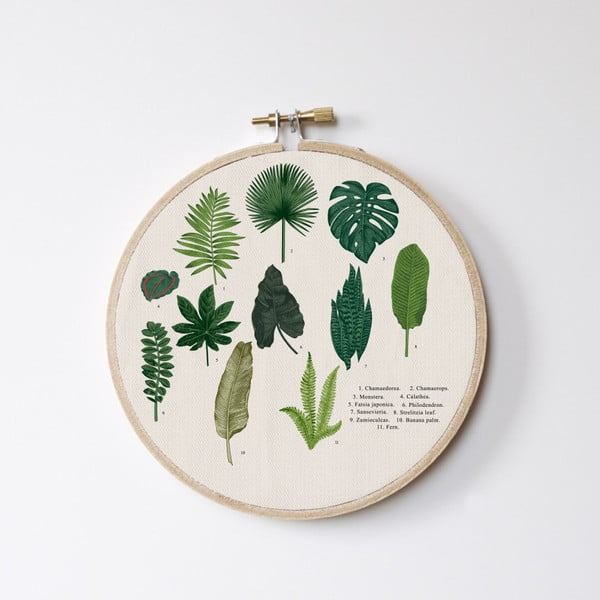 Dekoracja ścienna Surdic Stitch Hoop Leafes Index, ⌀ 27 cm