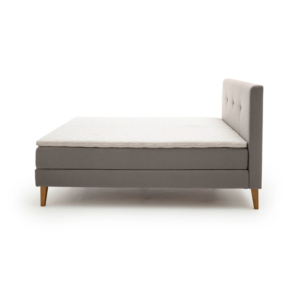 Jasnoszare łóżko boxspring 180x200 cm Stockholm – Meise Möbel