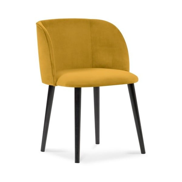 Żółte krzesło z aksamitnym obiciem Windsor & Co Sofas Aurora