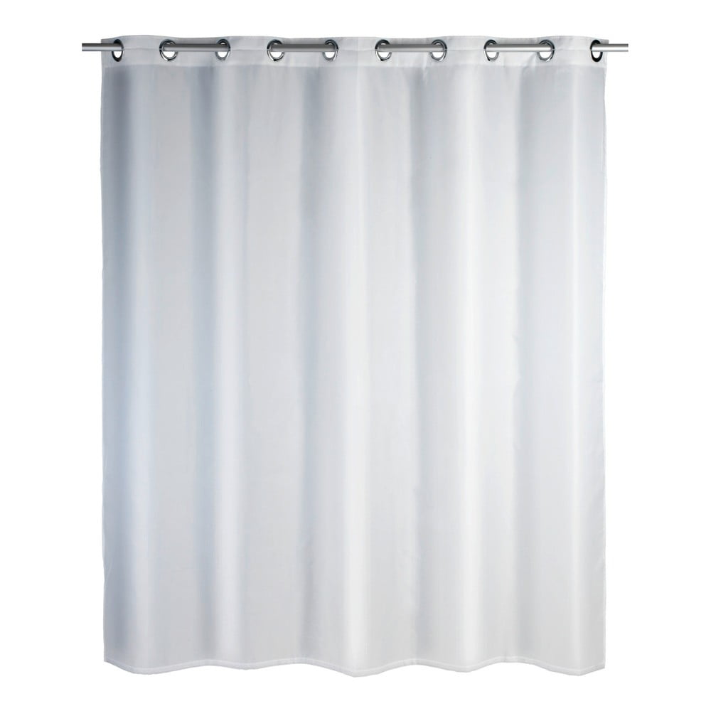 Biała zasłona prysznicowa z warstwą przeciw pleśni Wenko Comfort Flex, 180x200 cm