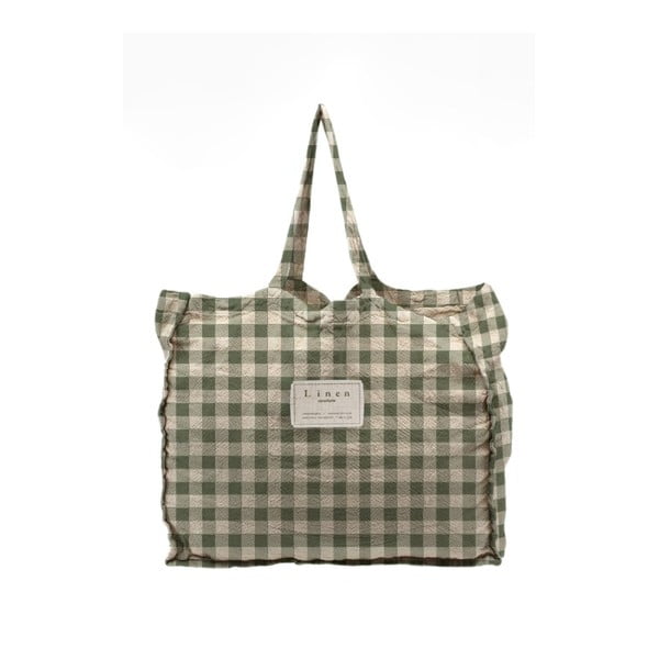 Torba materiałowa Really Nice Things Linen Bag Green Vichy