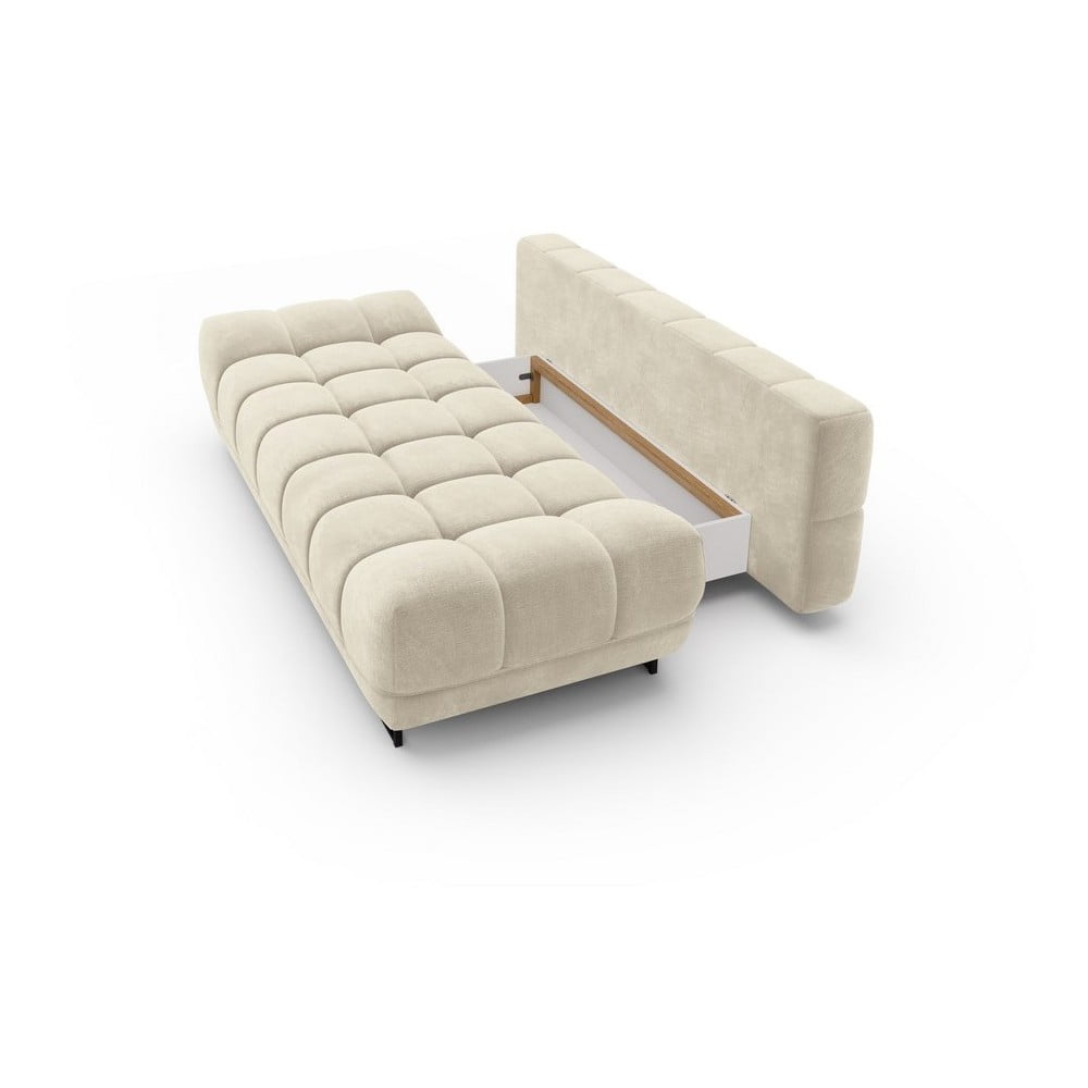 Beżowa 3-osobowa sofa rozkładana z aksamitnym obiciem Windsor & Co Sofas Cirrus