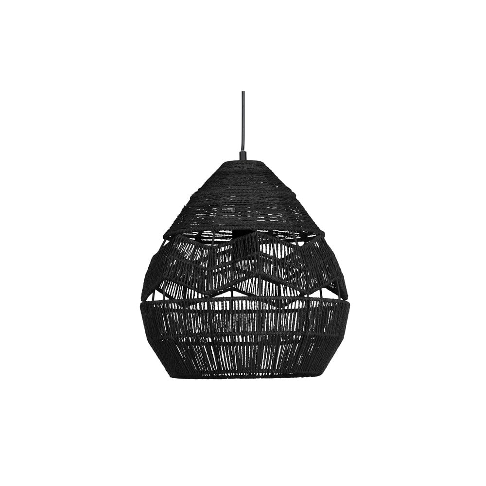 Czarna lampa wisząca WOOOD Adelaide, ø 35 cm