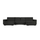 Czarna sztruksowa rozkładana sofa w kształcie "U" Mazzini Sofas Azalea