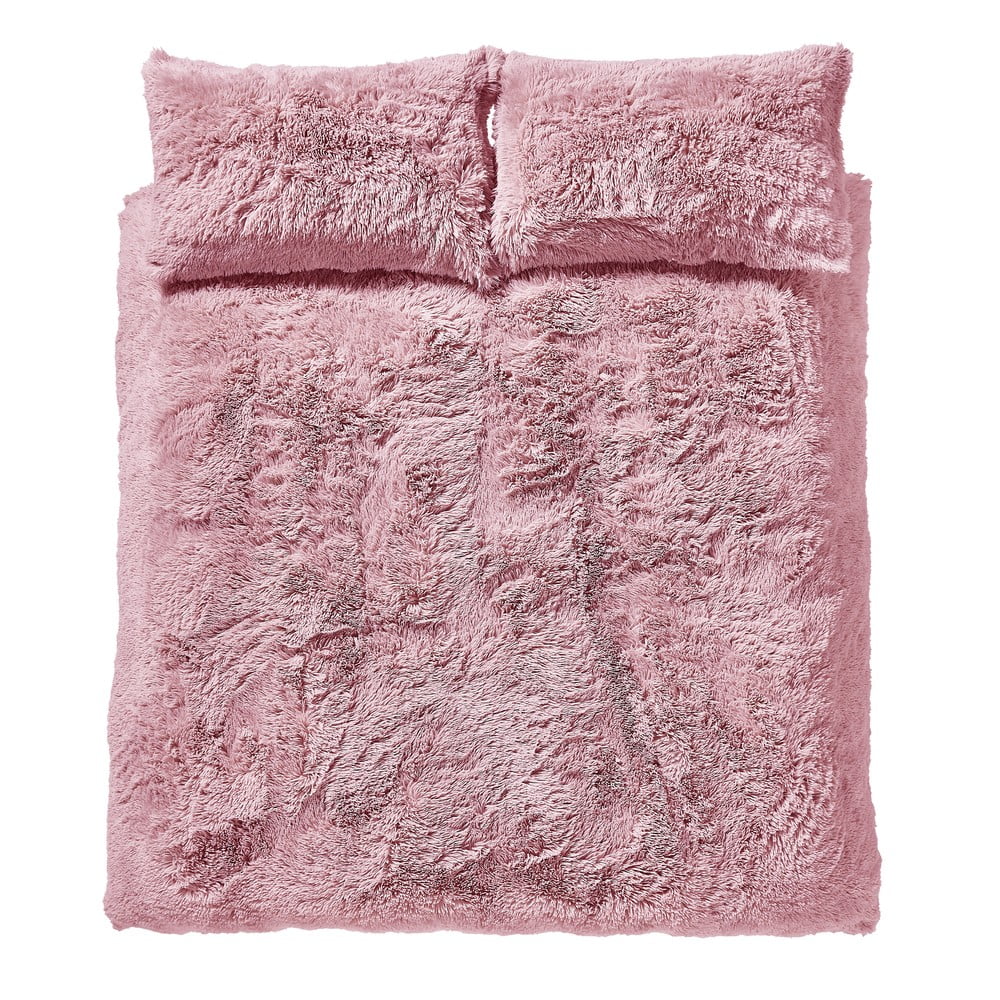 Фото - Постільна білизна Catherine Lansfield Różowa pościel z mikropluszu  Cuddly, 200x200 cm różowy 