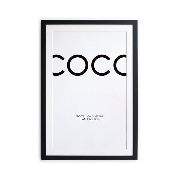 Czarno-biały plakat Little Nice Things Coco, 40x30 cm
