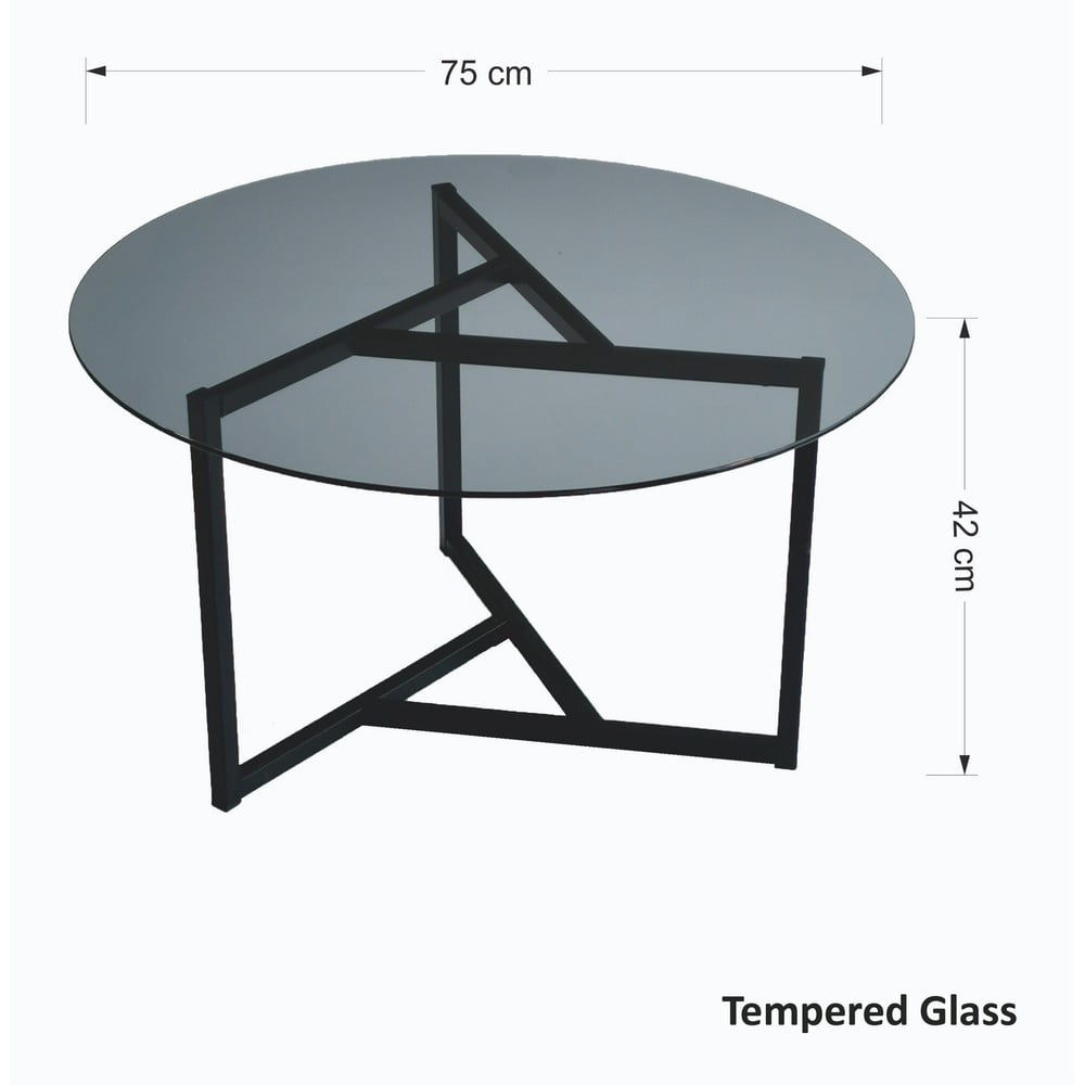 Czarny okrągły stolik ø 75 cm Trio – Neostill