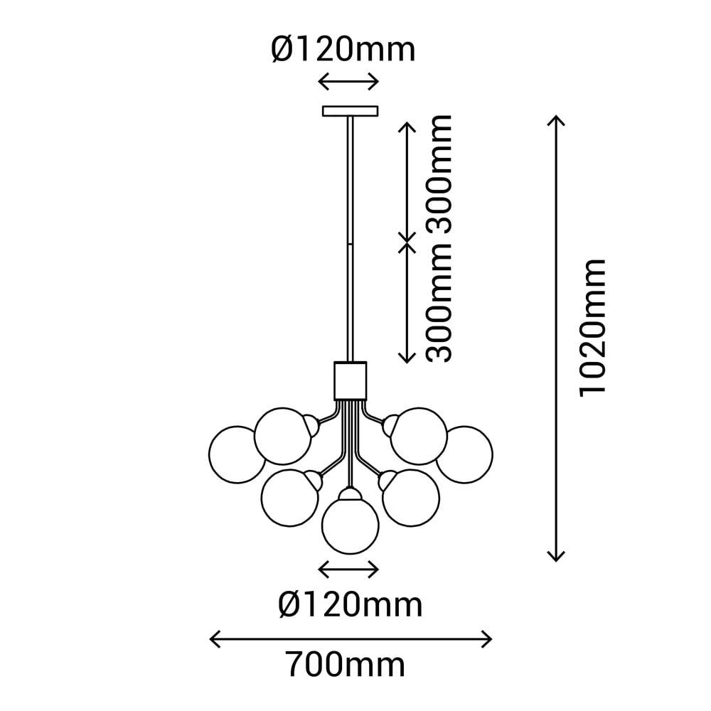 Czarno-biała lampa wisząca SULION Musa, wys. 102 cm