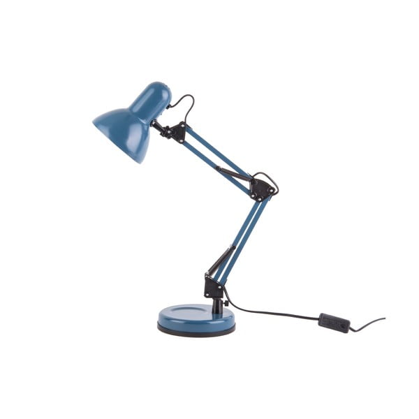 Niebieska lampa stołowa z czarnymi detalami Leitmotiv Hobby, ø 12,5 cm