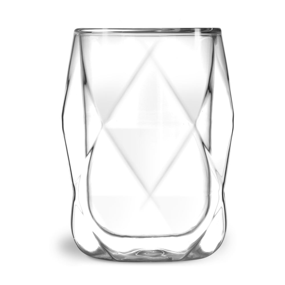 Zestaw 2 szklanek z podwójną ścianką do latté Vialli Design Geo, 250 ml