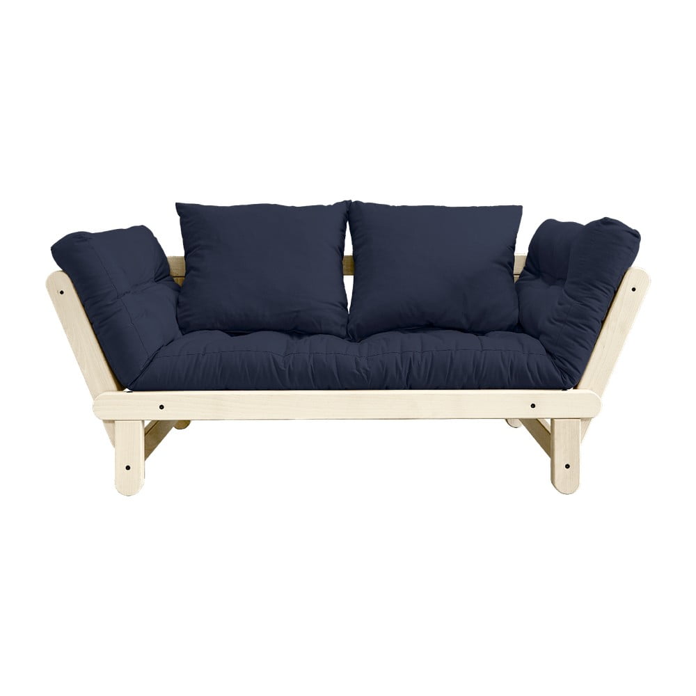 Sofa rozkładana z ciemnoniebieskim pokryciem Karup Design Beat Natural/Navy