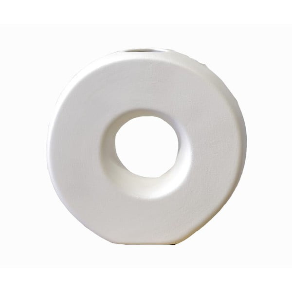 Biały ceramiczny wazon Rulina Donut