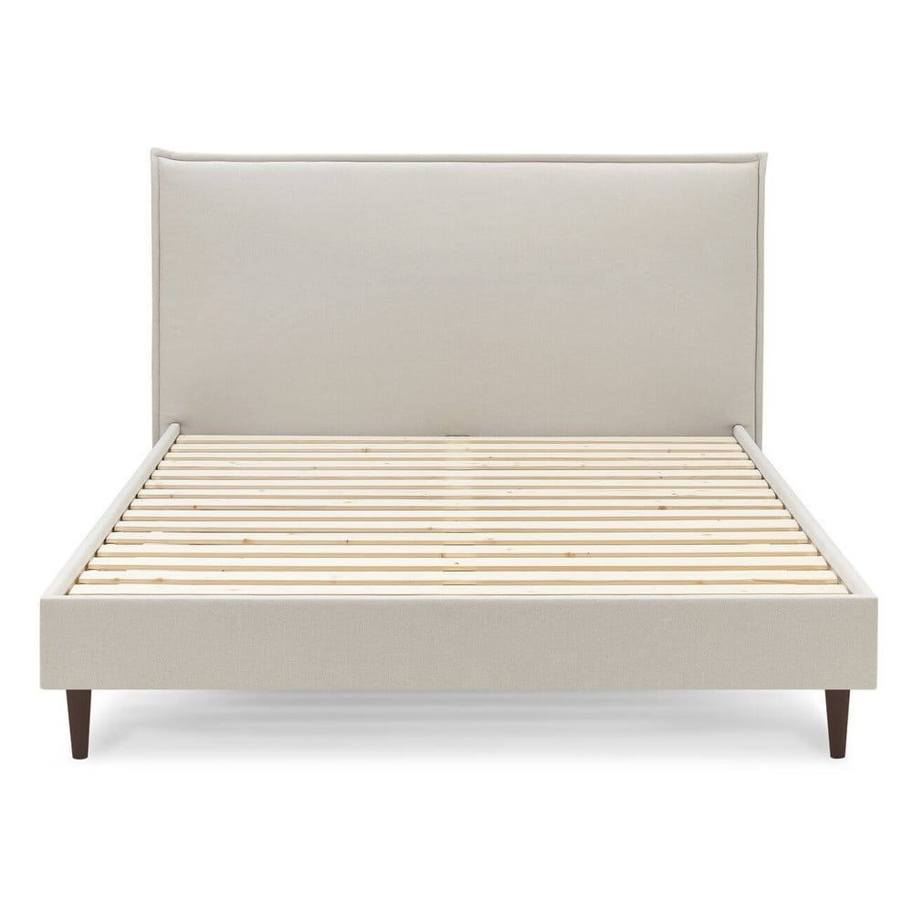 Beżowe łóżko dwuosobowe Bobochic Paris Sary Dark, 180x200 cm
