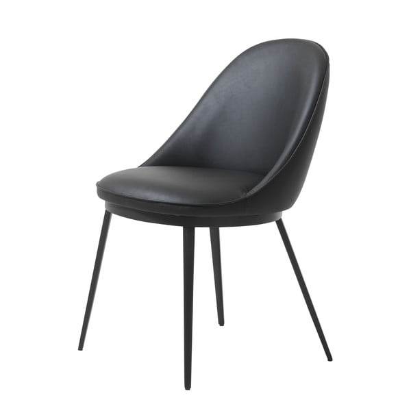 Czarne krzesło do jadalni z imitacji skóry Unique Furniture Gain
