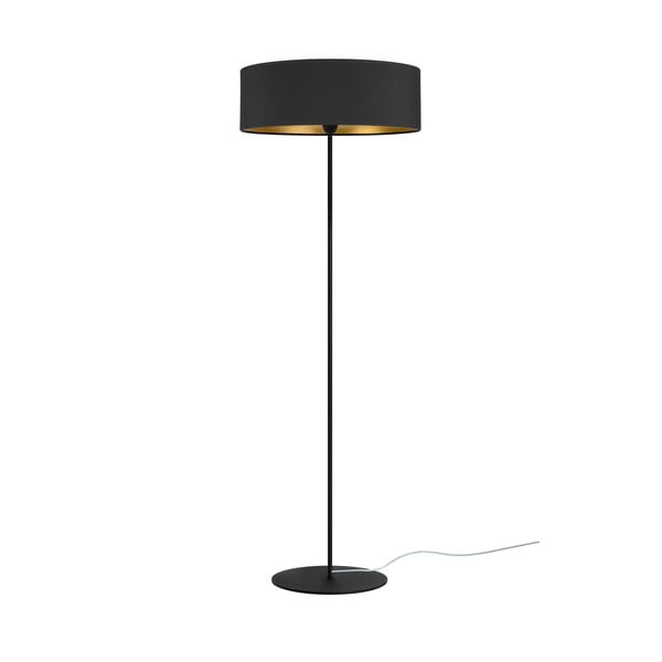 Czarna lampa stojąca z detalem w złotym kolorze Bulb Attack Tres XL, ⌀ 45 cm