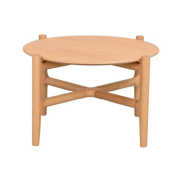 Naturalny stolik z drewna dębowego Rowico Holton, ø 55 cm