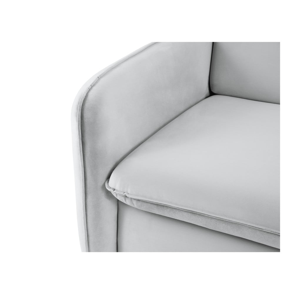 Jasnoszara aksamitna rozkładana sofa 214 cm Vienna – Cosmopolitan Design