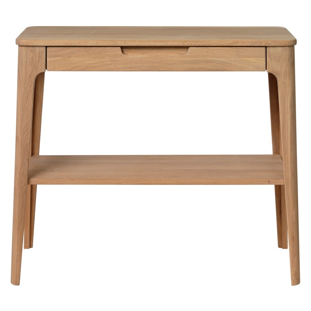 Konsola z drewna białego dębu Unique Furniture Amalfi, 90x37 cm