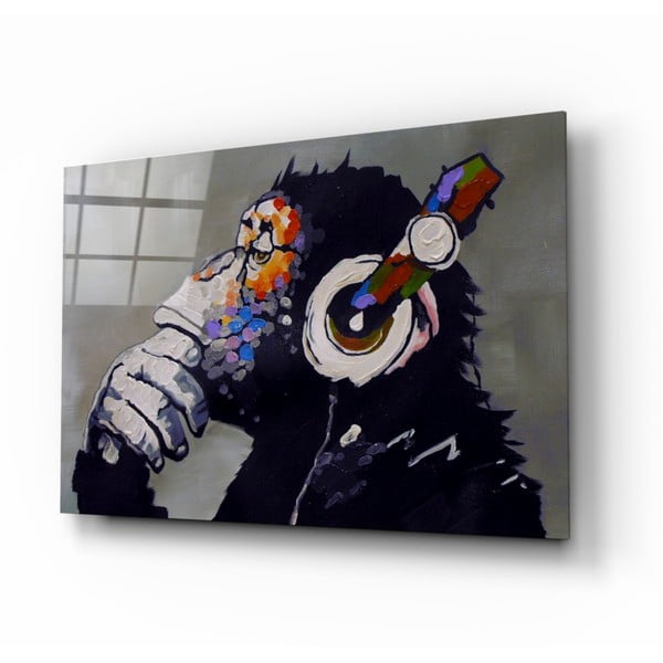 Szklany obraz Insigne Thinking Monkey, 110x70 cm