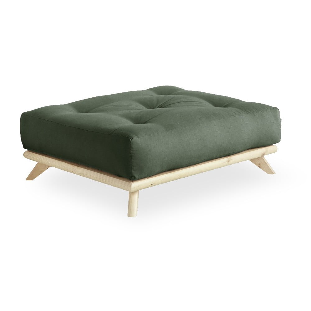 Zdjęcia - Puf / sofa Senza Podnóżek z zielonym obiciem Karup Design  Natural/Olive Green zielony 