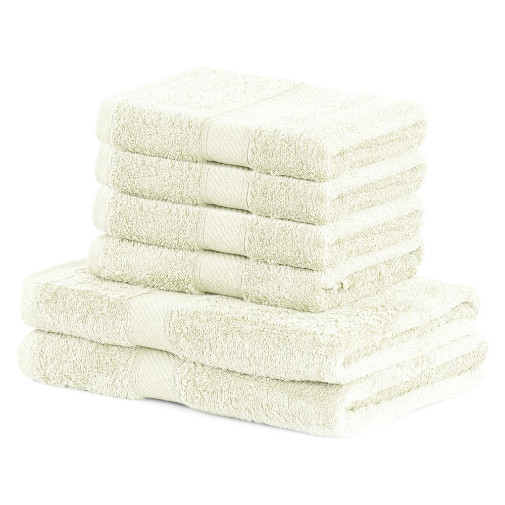 Komplet 6 jasnobeżowych ręczników DecoKing Bamby Ecru