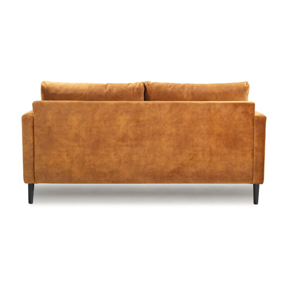 Żółta sofa z aksamitnym obiciem Scandic Adagio, szer. 153 cm