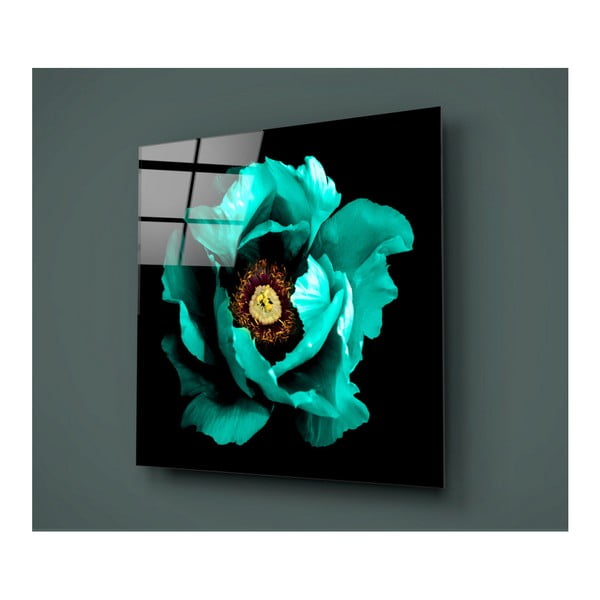 Czarno-zielony obraz szklany Insigne Rustenna, 40x40 cm