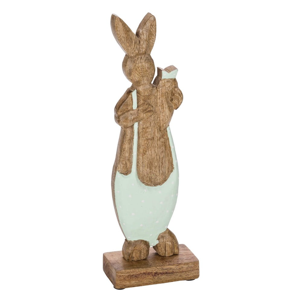 Drewniana dekoracja wielkanocna z zielonymi elementami Ego Dekor Easter Bunny
