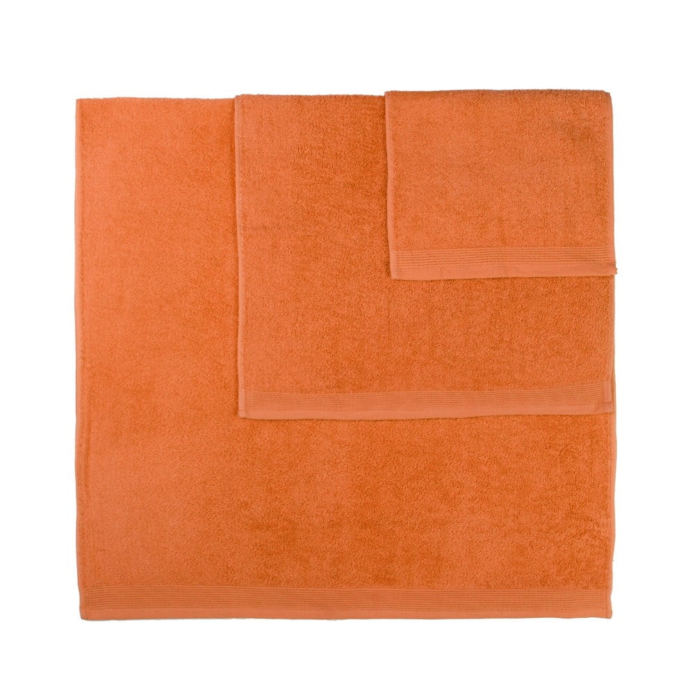 Komplet 3 pomarańczowych ręczników Artex Delta