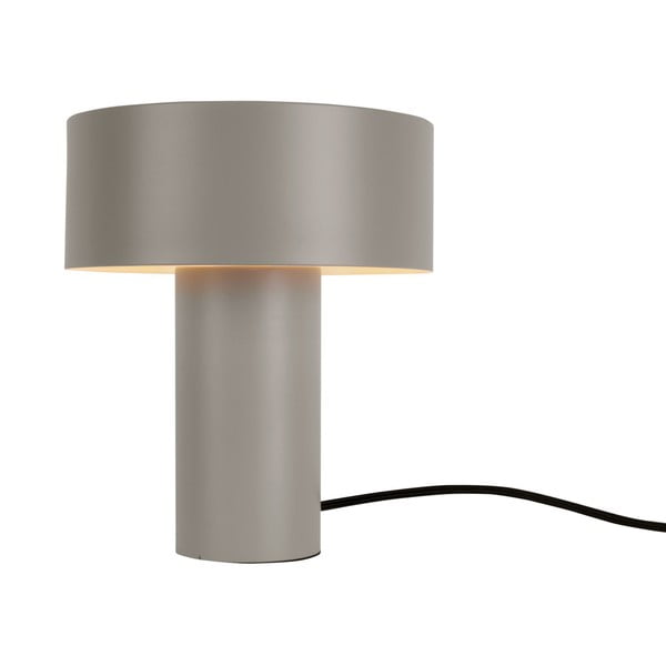 Szara lampa stołowa Leitmotiv Tubo, wys. 23 cm
