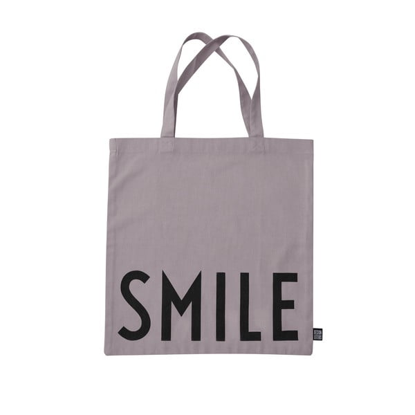 Szara materiałowa torba Design Letters Smile