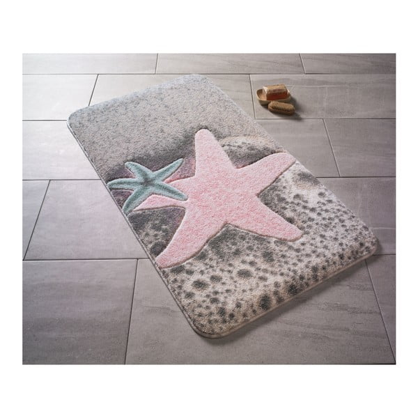 Różowy dywanik łazienkowy we wzory Confetti Bathmats Starfish, 80x140 cm