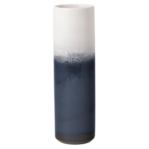 Niebiesko-biały kamionkowy wazon Villeroy & Boch Like Lave, wys. 25 cm