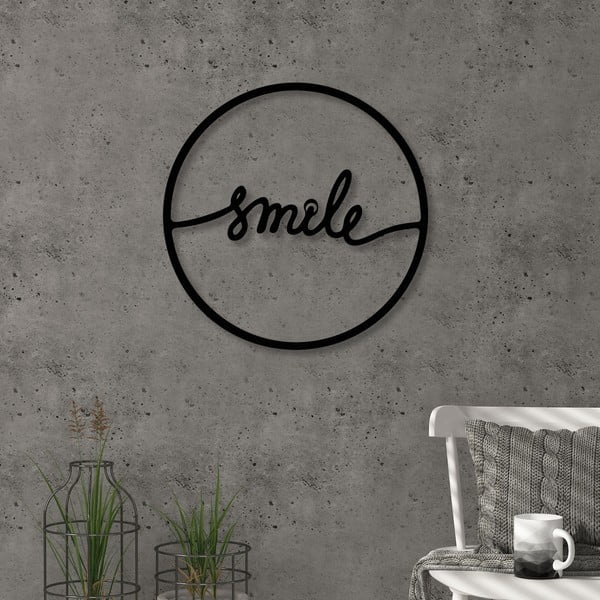 Metalowa dekoracji ścienni Smile, ⌀ 40 cm