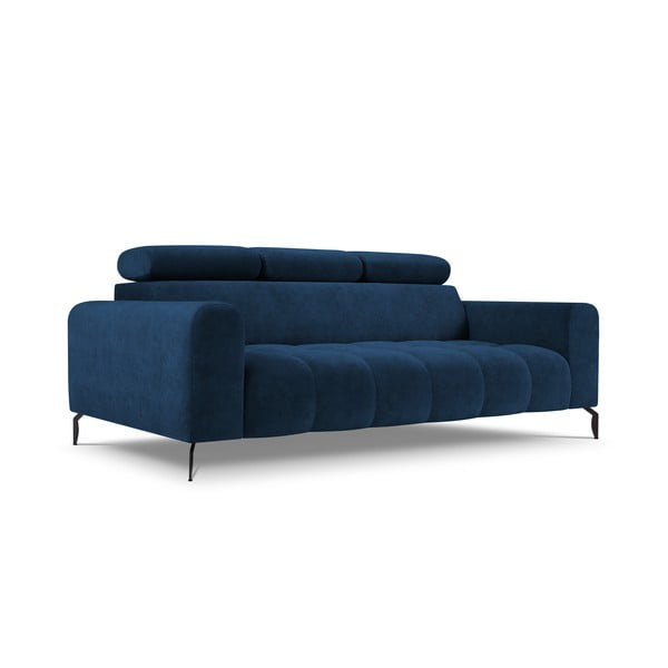 Niebieska sofa z funkcją relaks z aksamitną powierzchnią Milo Casa Nico
