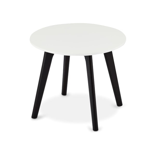 Czarno-biały stolik drewniany Furnhouse Life, Ø 48 cm