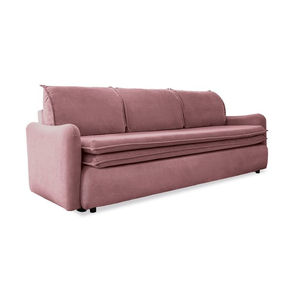 Różowa aksamitna rozkładana sofa Miuform Tender Eddie