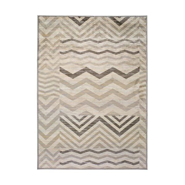Szary dywan z wiskozy Universal Belga Zig Zag, 70x110 cm