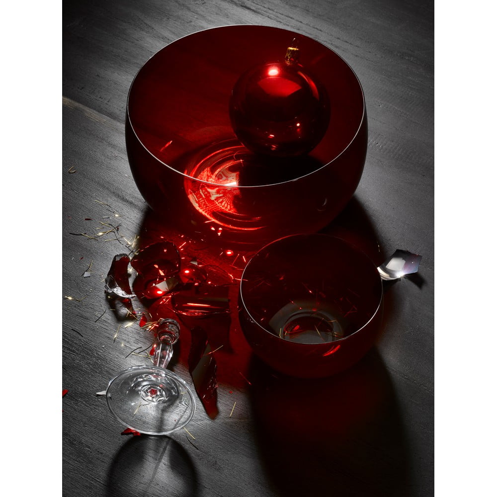 Zestaw 6 czerwonych szklanych misek Crystalex Extravagance, ø 12,2 cm