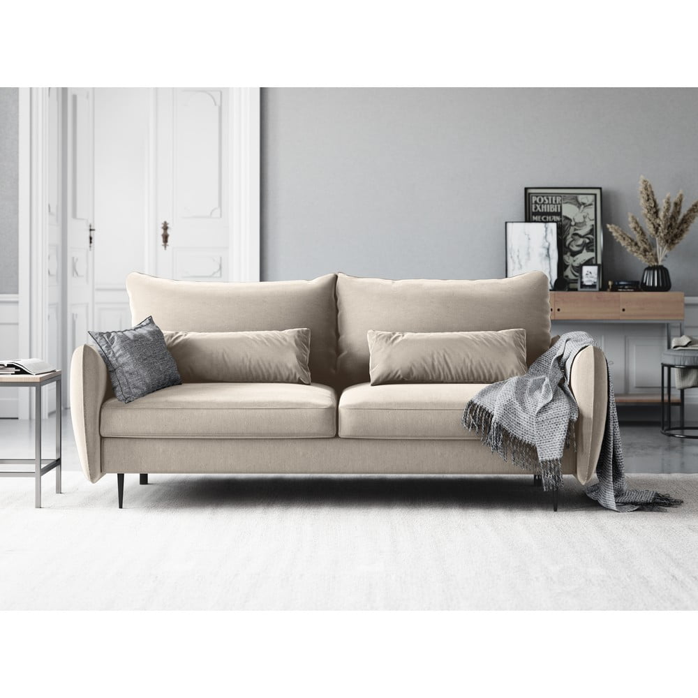 Beżowa sofa rozkładana ze schowkiem Cosmopolitan Design Vermont