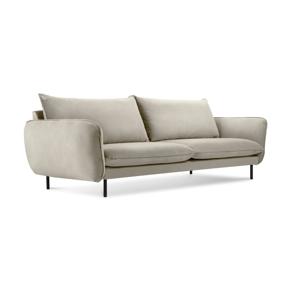 Beżowa aksamitna sofa Cosmopolitan Design Vienna, 200 cm