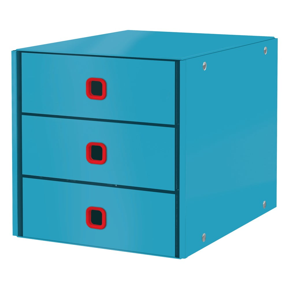 Niebieski pojemnik z 3 szufladkami Leitz Cosy Click & Store