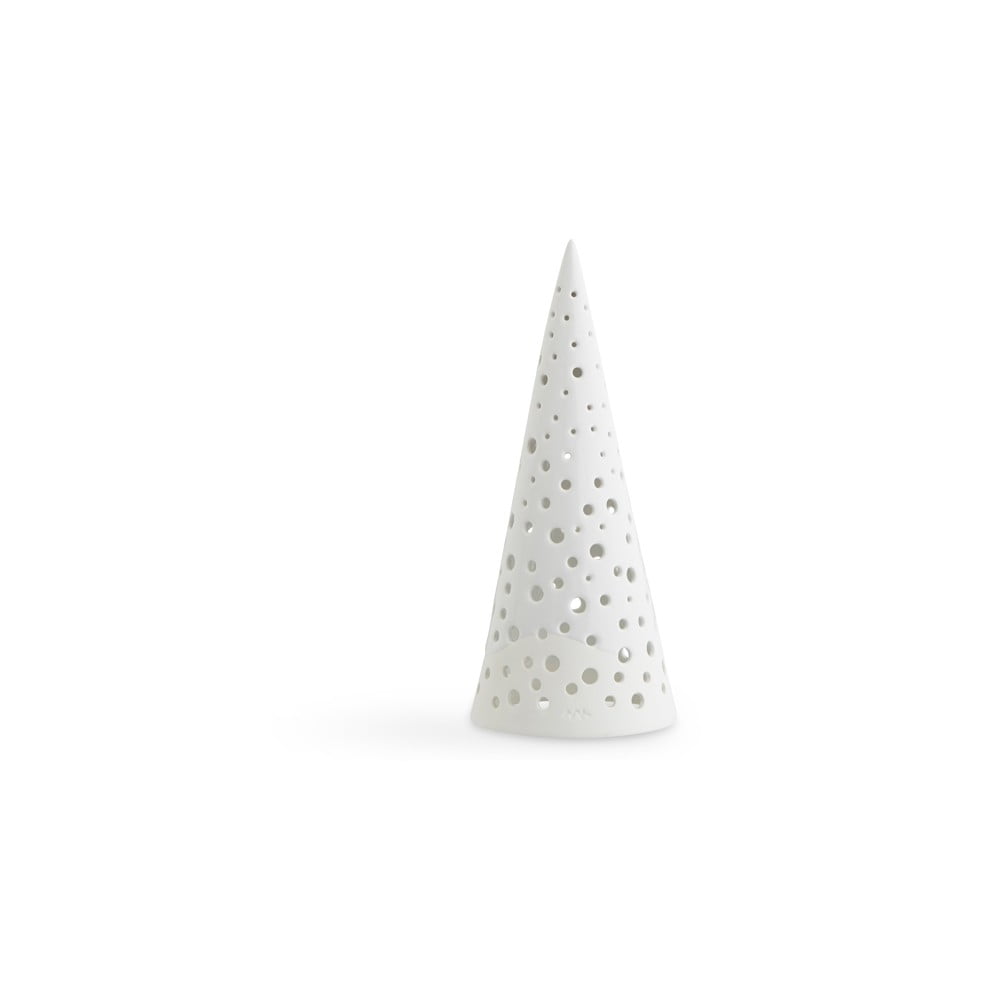 Biały świąteczny świecznik z porcelany kostnej Kähler Design Nobili, wys. 19 cm