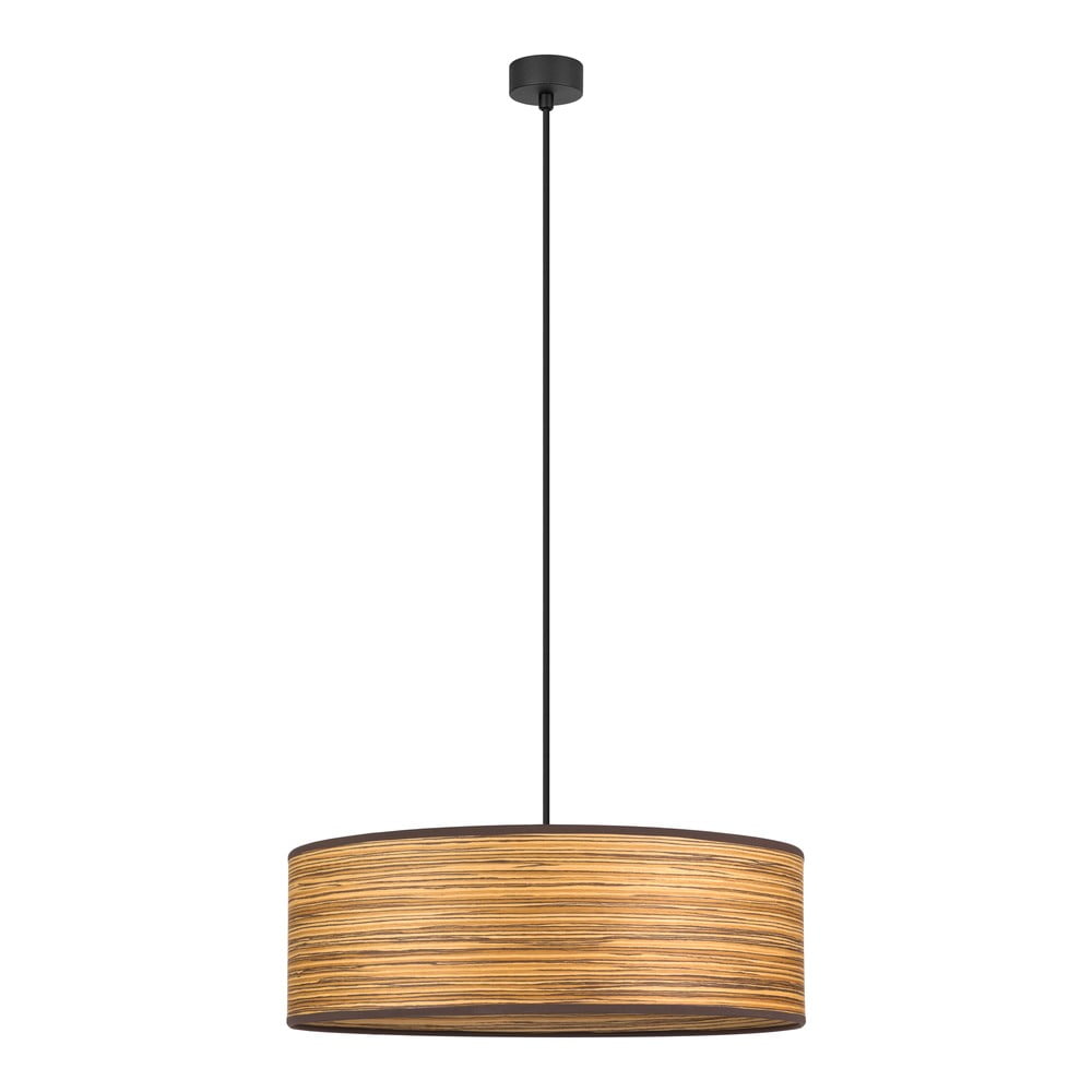 Brązowa lampa wisząca z drewnianego forniru Bulb Attack Ocho XL, ⌀ 45 cm