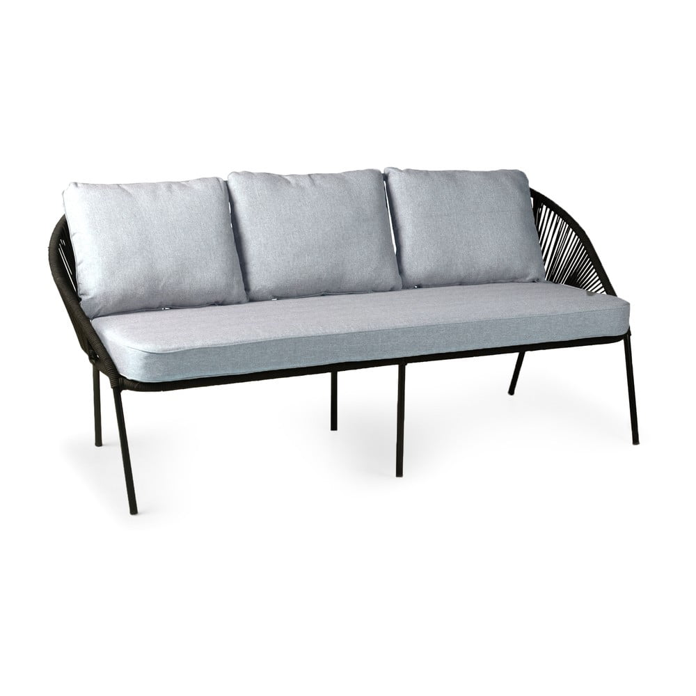 Czarna 3-osobowa sofa ogrodowa Le Bonom North