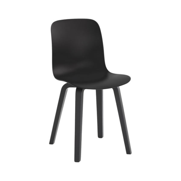 Czarne krzesło z nogami z drewna jesionu Magis Substance
